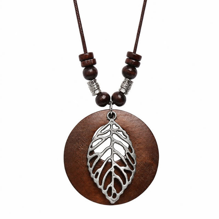 Buddha Stones Leather Wood Tree of Life Connection Pendant Necklace - image 7