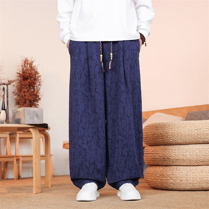 Buddha Stones Fall Casual Drawstring Abstract Texture Pattern Long Pants Men's Straight Leg Pants With Pockets - MidnightBlue - US/UK/AU46，EU56 (5XL) - image 18