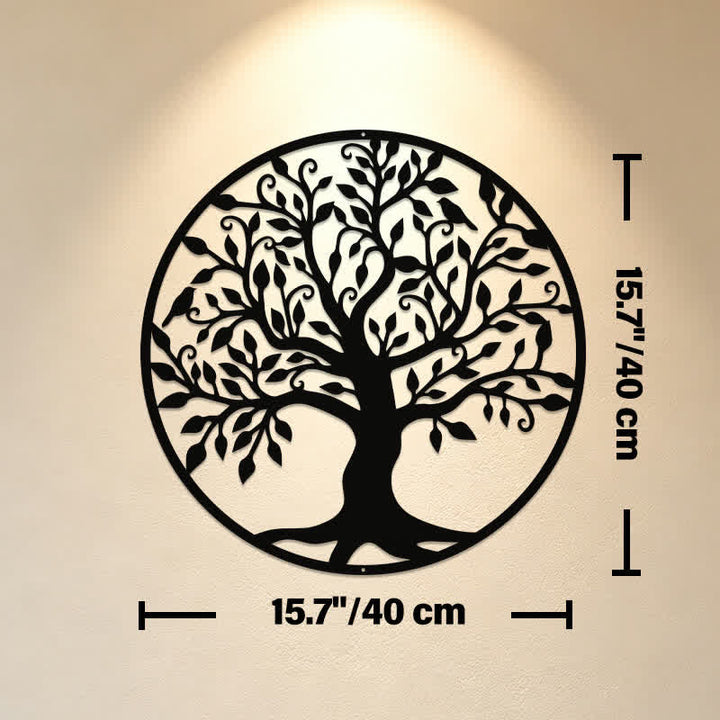 Buddha Stones Round Metal Tree of Life Unity Meaningful Symbols Wall Art - Approx. 40cm x 40cm x 0.1cm / 15.75in x 15.75in x 0.04in - image 8