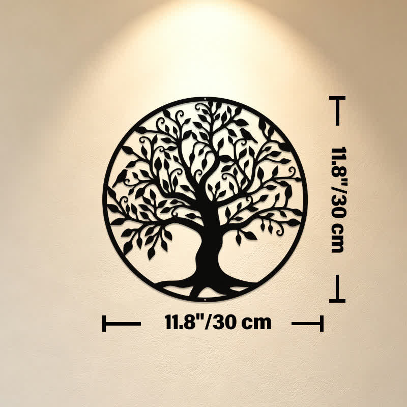 Buddha Stones Round Metal Tree of Life Unity Meaningful Symbols Wall Art - Approx. 30cm x 30cm x 0.1cm / 11.81in x 11.81in x 0.04in - image 4