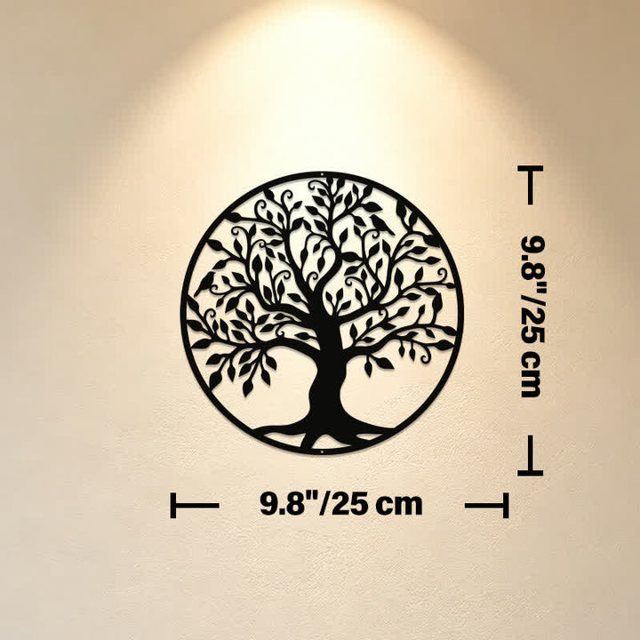 Buddha Stones Round Metal Tree of Life Unity Meaningful Symbols Wall Art - Approx. 25cm x 25cm x 0.1cm / 9.84in x 9.84in x 0.04in - image 2