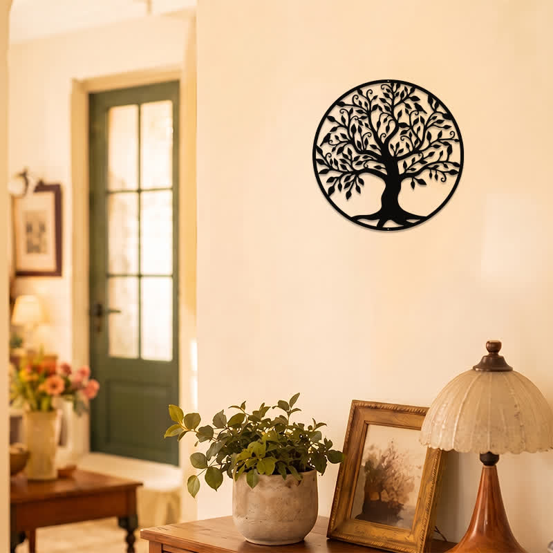 Buddha Stones Round Metal Tree of Life Unity Meaningful Symbols Wall Art - image 7