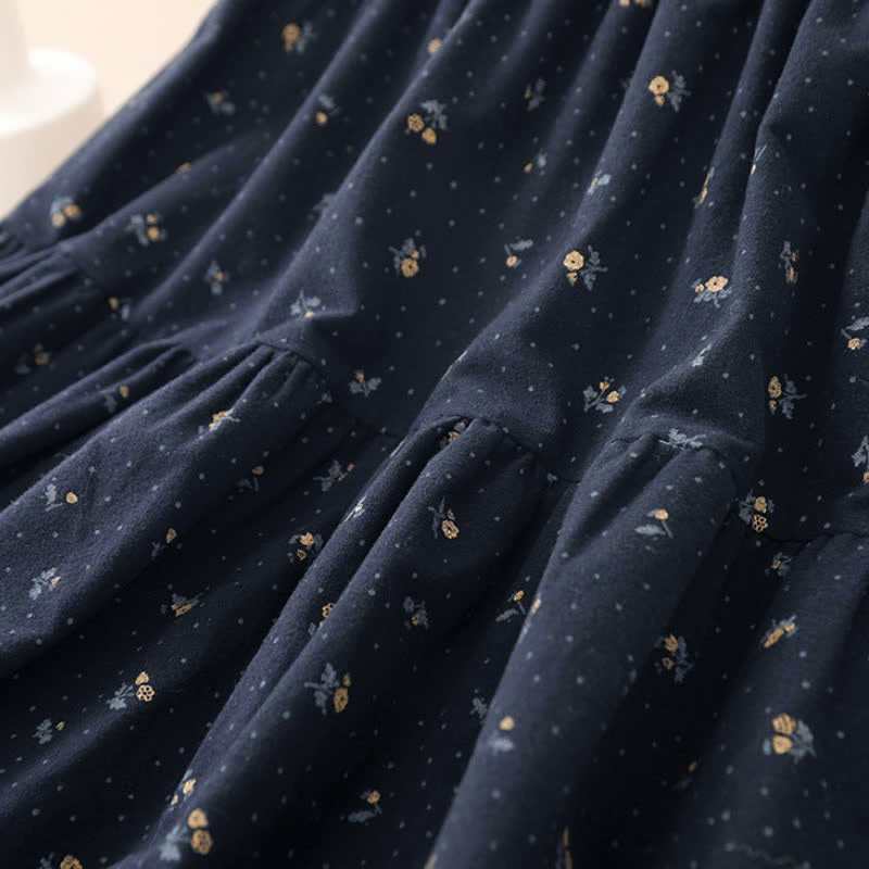 Buddha Stones Fall Casual Boho Elastic Waist Floral Women's Skirt - image 6