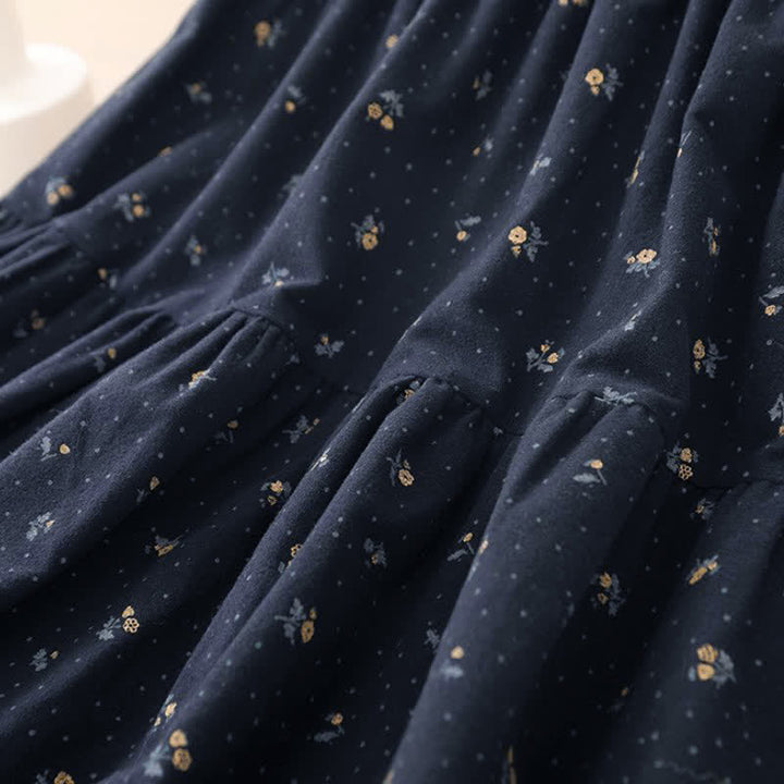 Buddha Stones Fall Casual Boho Elastic Waist Floral Women's Skirt - image 6