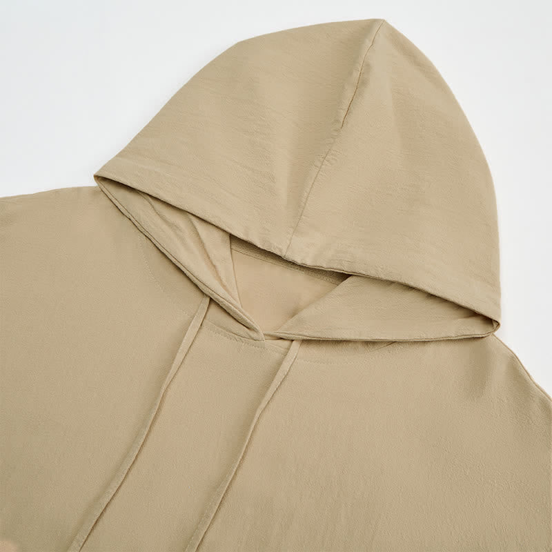 Buddha Stones Fall Casual Hooded Drawstring Solid Men's Long Sleeve Shirts With Pocket - image 14
