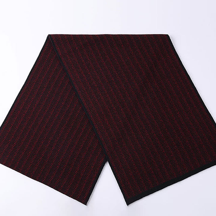 Buddha Stones Fall Winter Understated Herringbone Travel Men's Scarf - image 12
