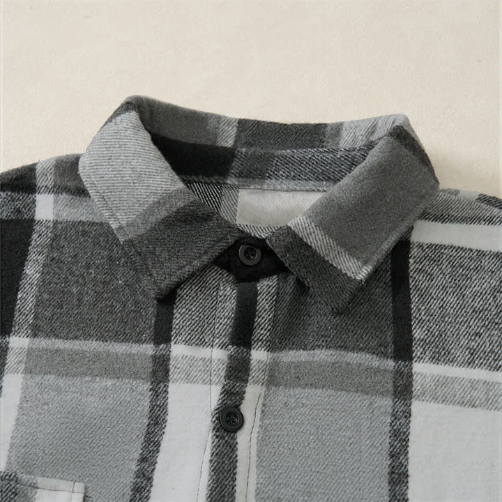 Buddha Stones Spring Fall Casual Vintage Button-Up Plaid Men's Long Sleeve Shirts - image 24