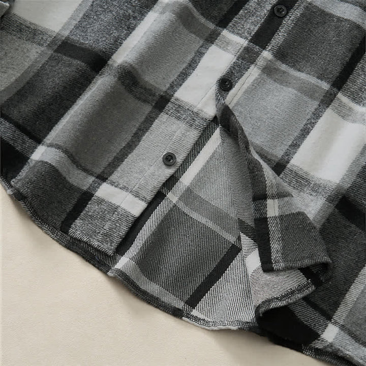 Buddha Stones Spring Fall Casual Vintage Button-Up Plaid Men's Long Sleeve Shirts - image 28
