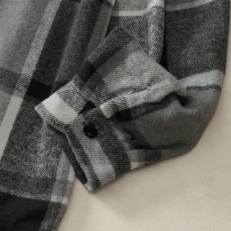 Buddha Stones Spring Fall Casual Vintage Button-Up Plaid Men's Long Sleeve Shirts - image 27