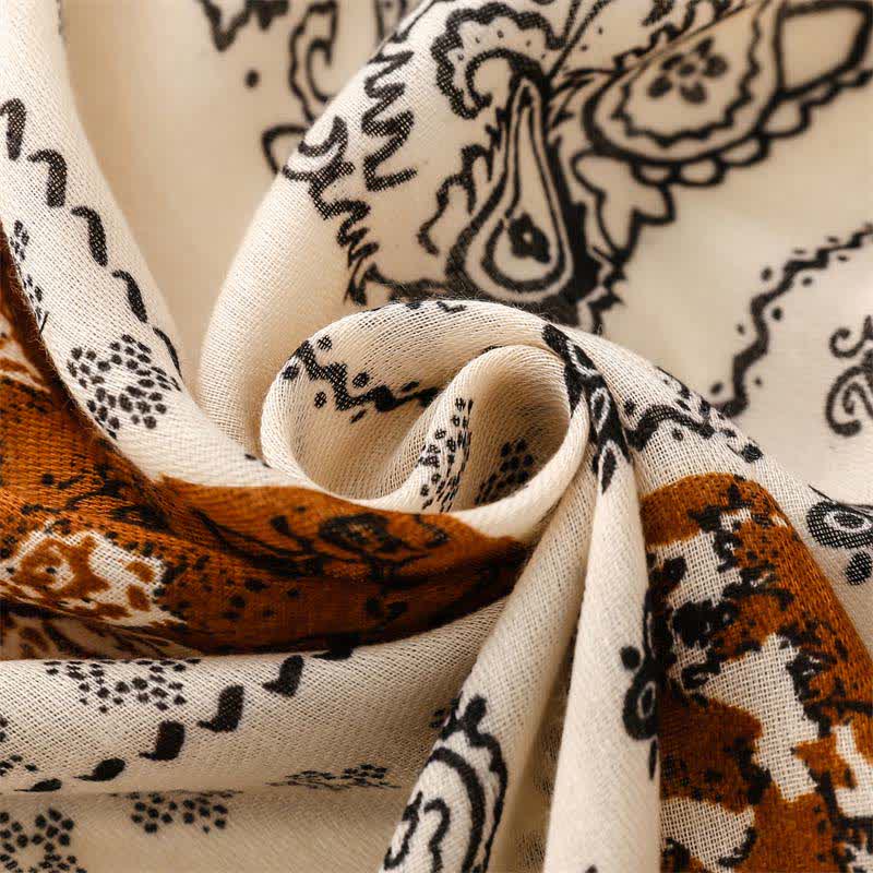 Buddha Stones Spring Fall Boho Paisley Patchwork Tassel Women's Scarf - image 6