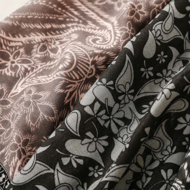 Buddha Stones Fall Winter Paisley Floral Border Print Soft Women's Scarf - image 23