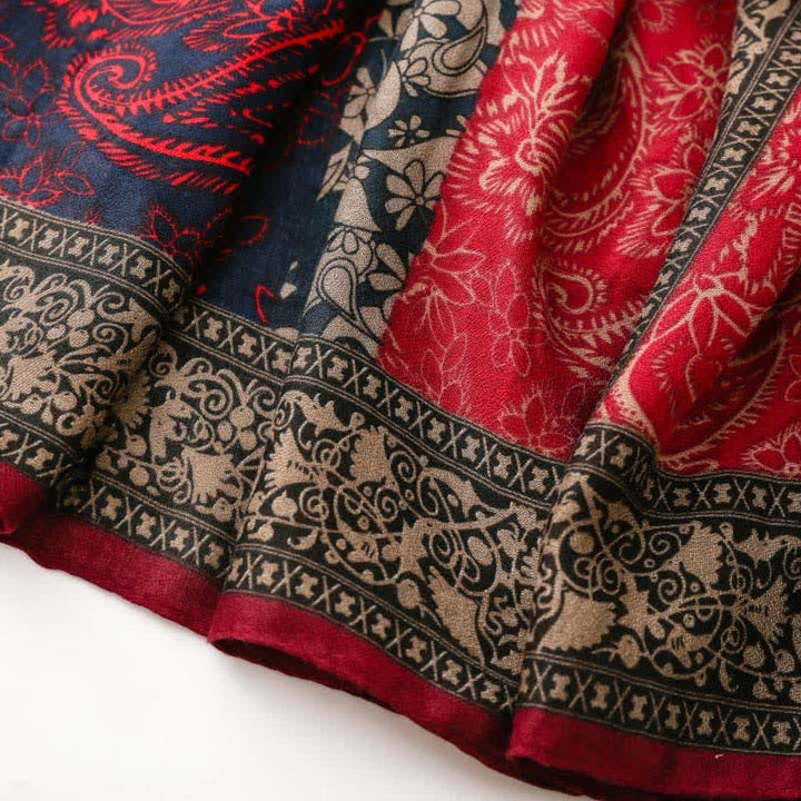 Buddha Stones Fall Winter Paisley Floral Border Print Soft Women's Scarf - image 17