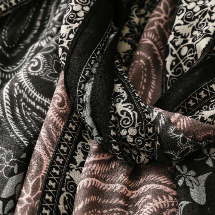 Buddha Stones Fall Winter Paisley Floral Border Print Soft Women's Scarf - image 22