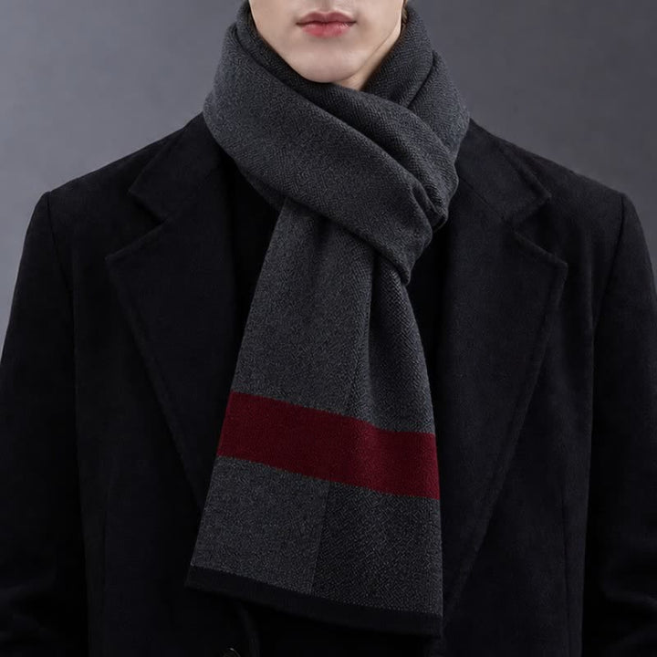 Buddha Stones Fall Winter Soft Urban Wraparound Men's Scarf - DimGray - image 2