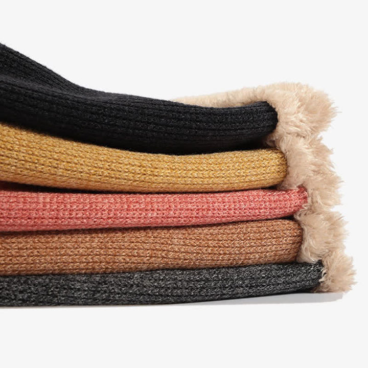 Buddha Stones 2Pcs Fall Winter Knit Plush Lined Slouchy Neck Warmer Men's Scarf Hat - image 13