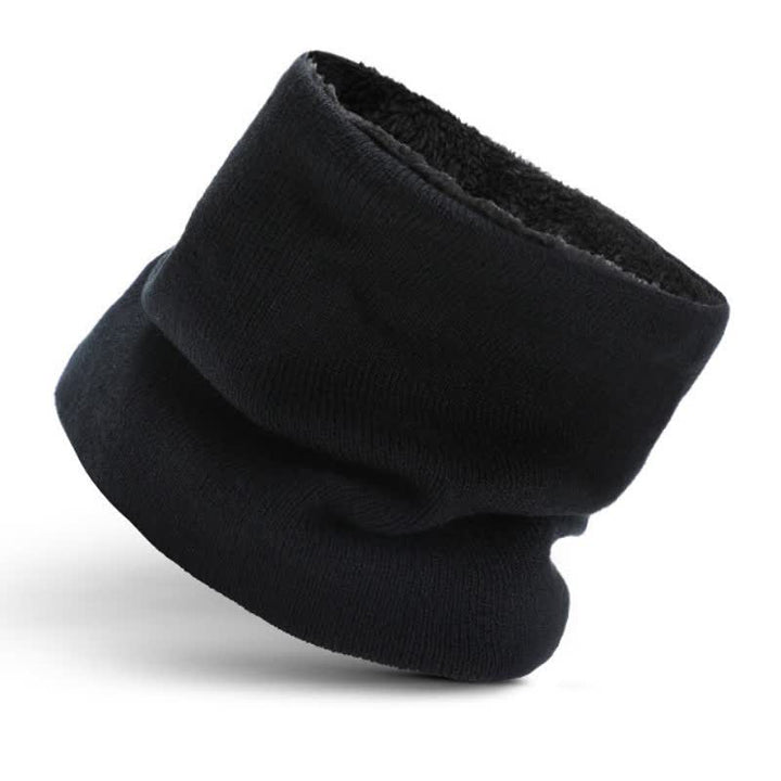 Buddha Stones 3Pcs Fall Winter Ribbed Knit Neck Warmer Men's Scarf Hat Gloves - image 4