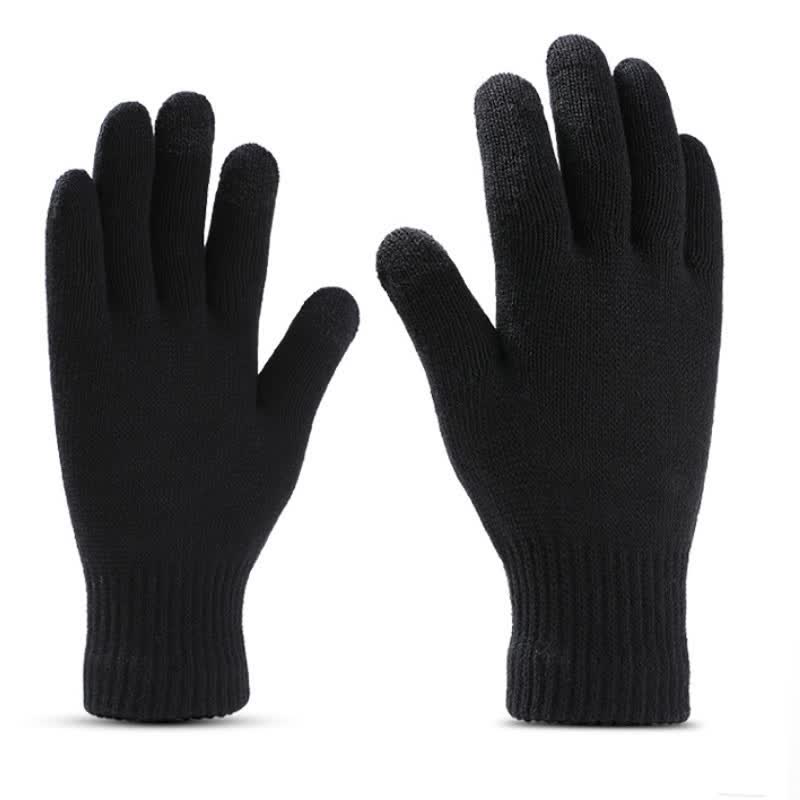 Buddha Stones 3Pcs Fall Winter Ribbed Knit Neck Warmer Men's Scarf Hat Gloves - image 5