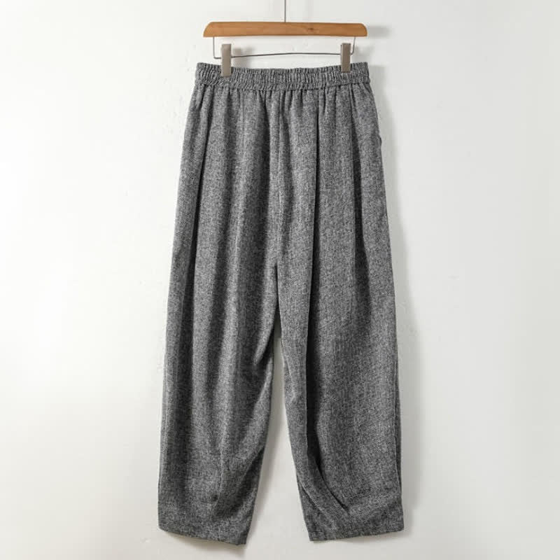 Buddha Stones Fall Winter Casual Drawstring Embroidery Character Solid Long Pants Men's Harem Pants With Pockets - image 11