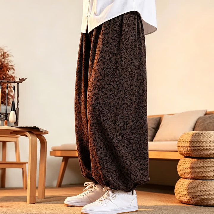 Buddha Stones Fall Winter Casual Minimalist Drawstring Abstract Long Pants Men's Harem Pants With Pockets - image 12