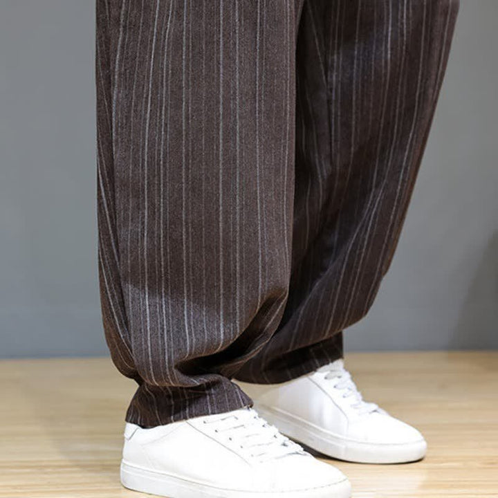 Buddha Stones Fall Casual Drawstring Striped Long Pants Men's Straight Leg Pants With Pockets - image 10