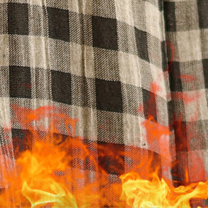 Buddha Stones Fall Winter Casual Vintage Tang Style Tan Plaid Women's Jacket With Pockets - image 12