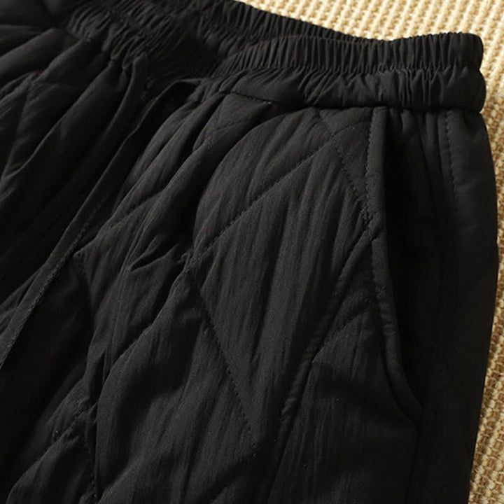 Buddha Stones Winter Casual Drawstring Geometric Ankle Pants Women's Straight Leg Pants With Pockets - image 14