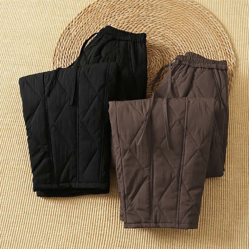 Buddha Stones Winter Casual Drawstring Geometric Ankle Pants Women's Straight Leg Pants With Pockets - image 17