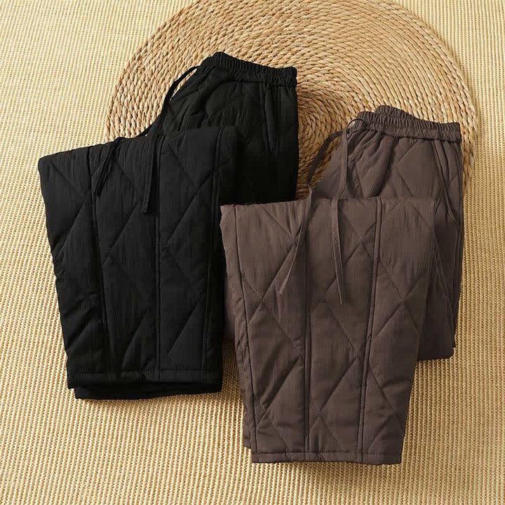 Buddha Stones Winter Casual Drawstring Geometric Ankle Pants Women's Straight Leg Pants With Pockets - image 17
