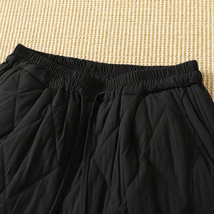 Buddha Stones Winter Casual Drawstring Geometric Ankle Pants Women's Straight Leg Pants With Pockets - image 13