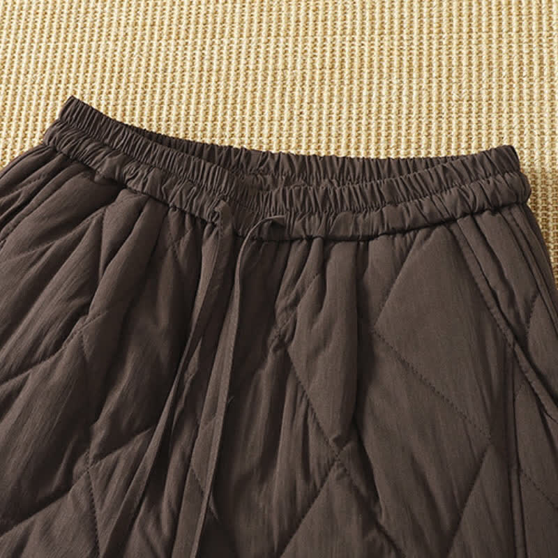 Buddha Stones Winter Casual Drawstring Geometric Ankle Pants Women's Straight Leg Pants With Pockets - image 3