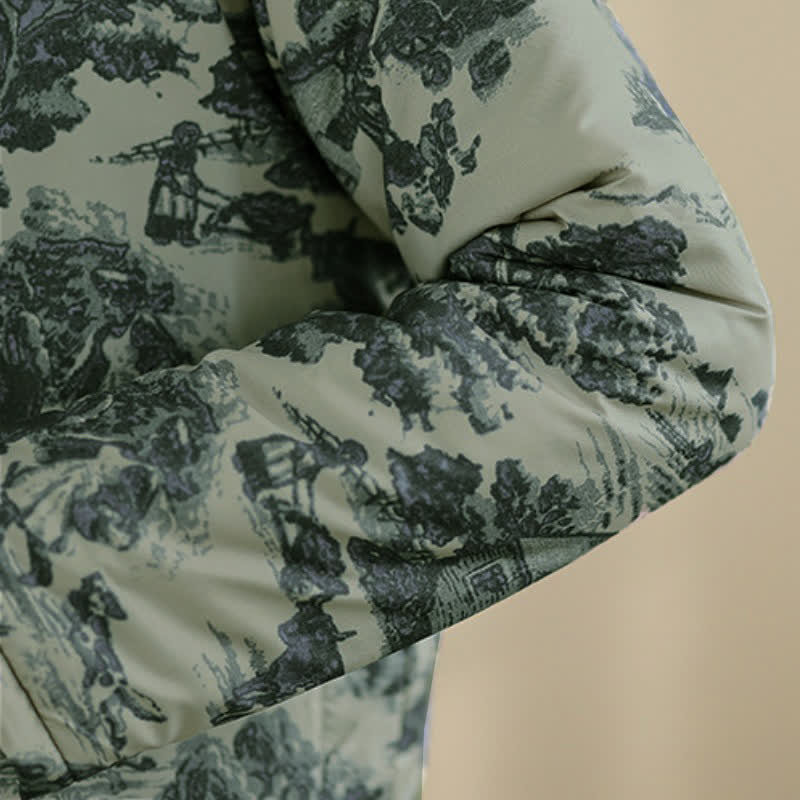 Buddha Stones Fall Winter Vintage Tang Style Frog Button Tree Print Cropped Women's Jacket With Pockets - image 11
