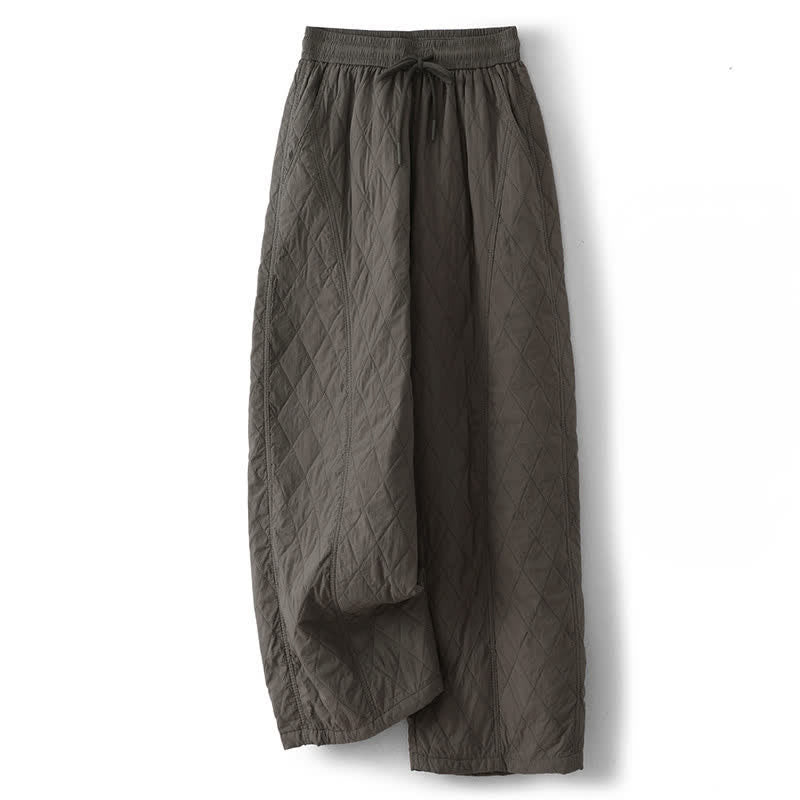 Buddha Stones Winter Minimalist Plain Drawstring Solid Ankle Pants Women's Straight Leg Pants With Pockets - DimGray - US8-10, UK/AU12-14, EU40-42 (2XL) - image 0