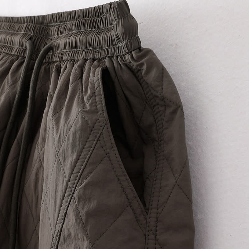 Buddha Stones Winter Minimalist Plain Drawstring Solid Ankle Pants Women's Straight Leg Pants With Pockets - image 2
