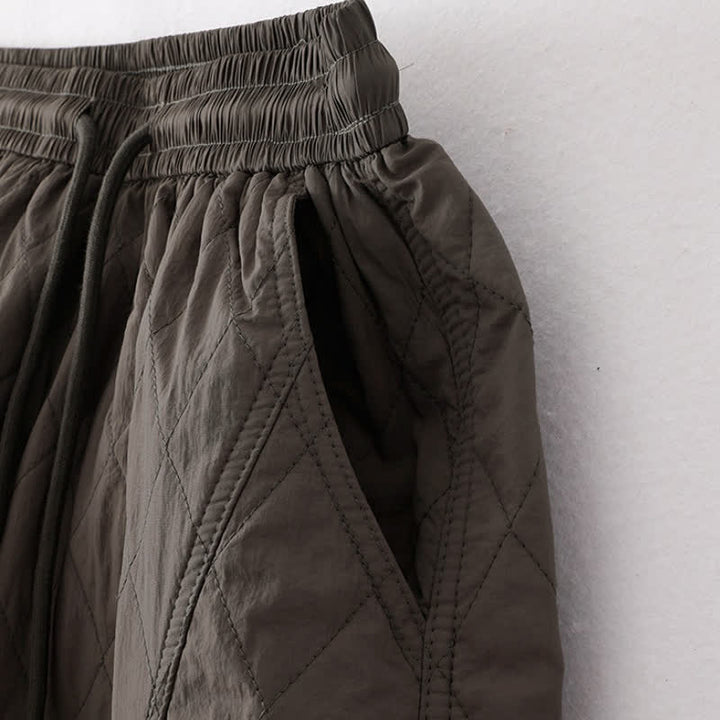 Buddha Stones Winter Minimalist Plain Drawstring Solid Ankle Pants Women's Straight Leg Pants With Pockets - image 2