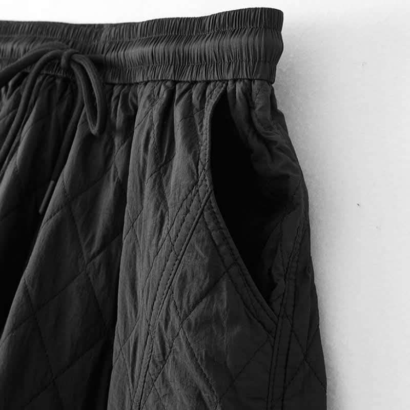 Buddha Stones Winter Minimalist Plain Drawstring Solid Ankle Pants Women's Straight Leg Pants With Pockets - image 9
