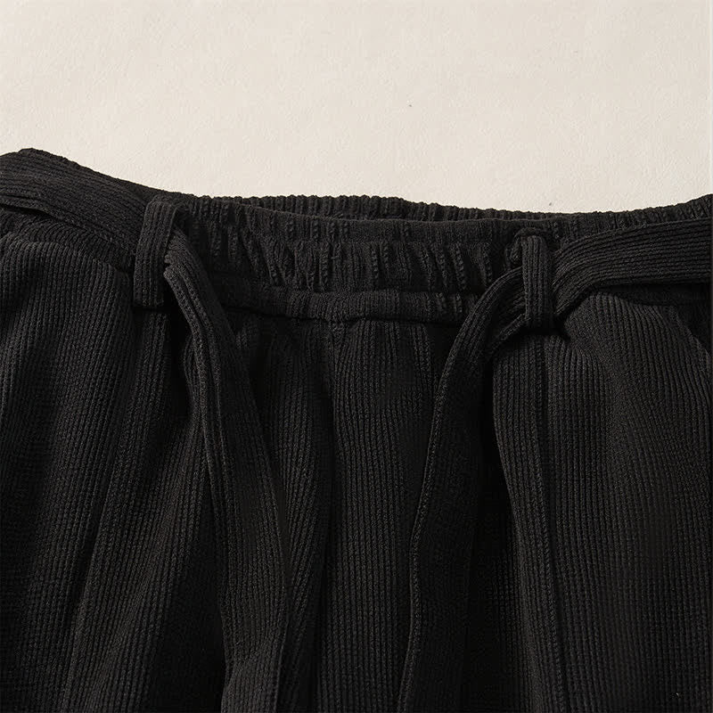 Buddha Stones Fall Winter Casual Minimalist Drawstring Solid Ankle Pants Women's Harem Pants With Pockets - image 13