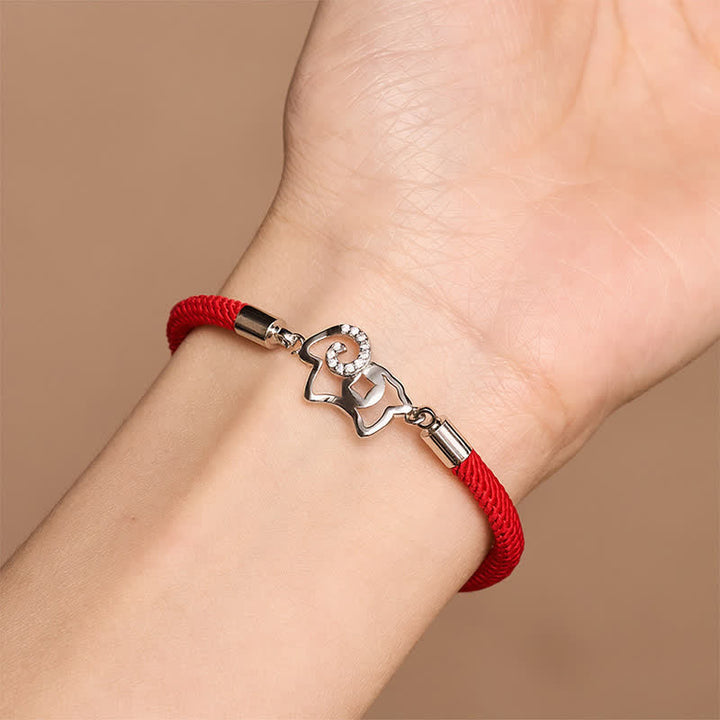 Buddha Stones Braided Red String Goat Zodiac Charm Strength Bracelet - image 2