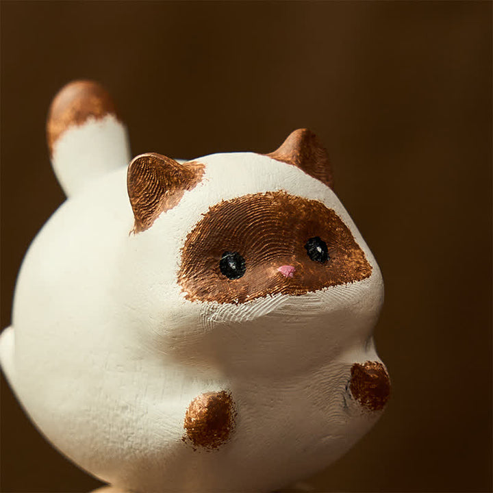 Buddha Stones Beech Wood Rotating Cat Dog Tea Pet Cute Animal Decor - image 9