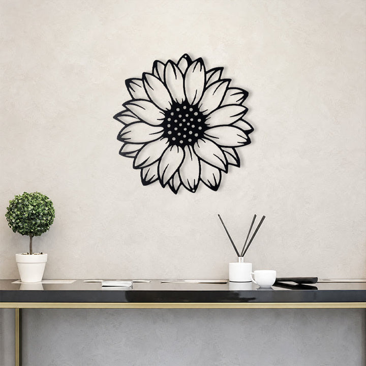 Buddha Stones Round Floral Sunflower Energy Iron Metal Wall Decor - image 12