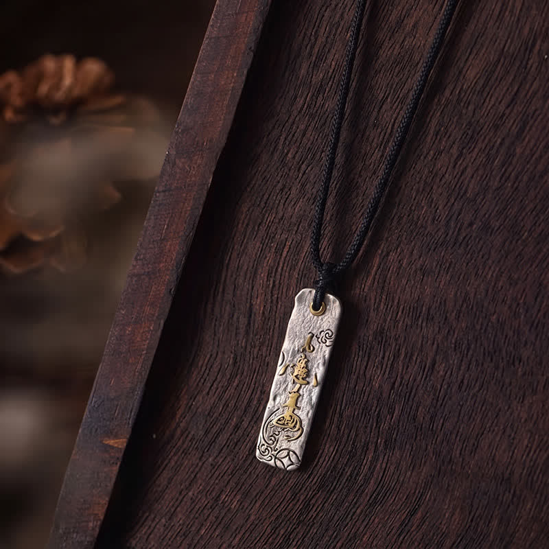 Buddha Stones Making A Fortune Chinese Character Copper Coin Wealth Necklace Pendant - image 3