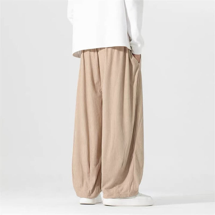 Buddha Stones Spring Fall Basic Drawstring Solid Ankle Pants Corduroy Men's Straight Leg Pants With Pockets - image 13