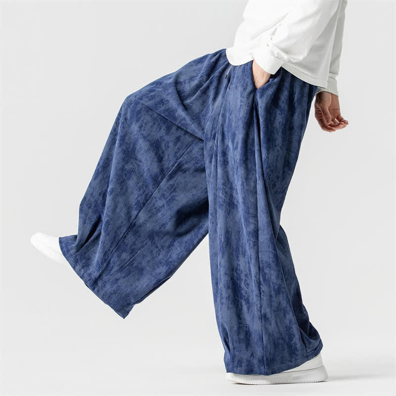 Buddha Stones Spring Fall Casual Simple Striped Ankle Pants Corduroy Men's Straight Leg Pants With Pockets - image 22