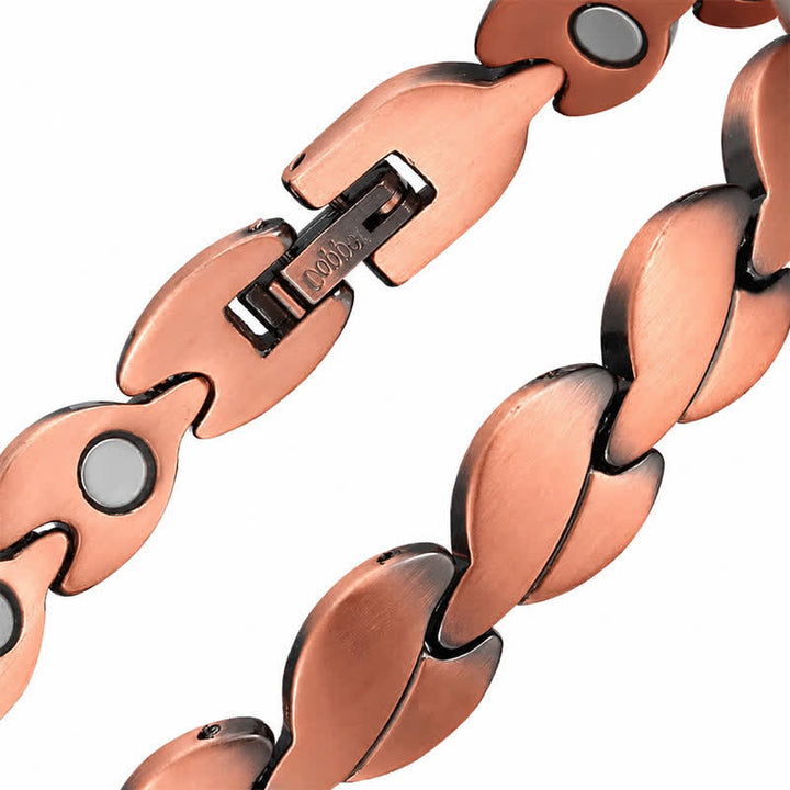 Buddha Stones Grounding Magnetic Copper Leaf  Wealth Anklet - image 6