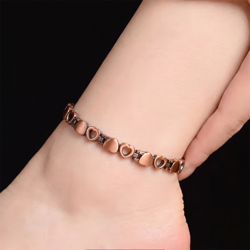 Buddha Stones Copper Magnetic Heart Link Harmonic Connection Anklet - image 1