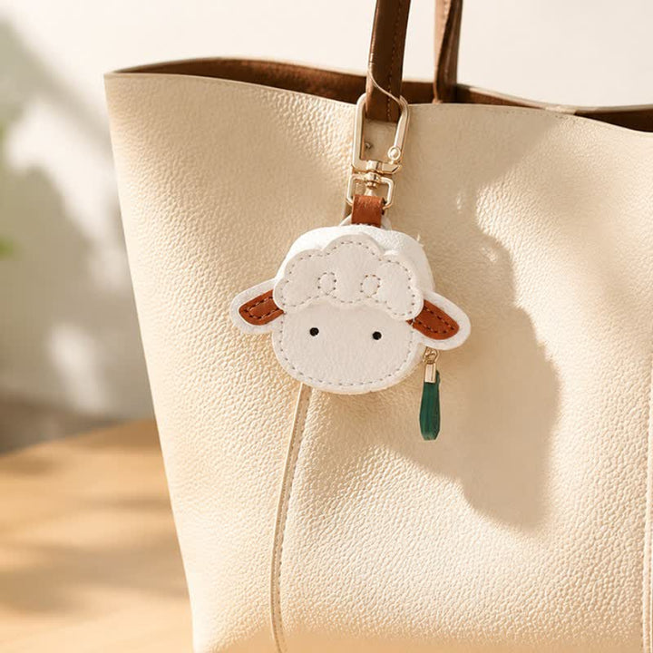 Buddha Stones Leather Lamb Goat Face Keychain Storage Wallet - image 2