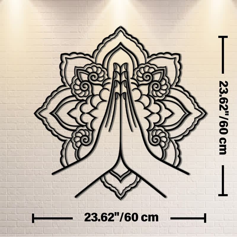 Buddha Stones Namaste Mandala Peace Metal Wall Decor - Approx. 60cm x 60cm x 0.12cm / 23.62in x 23.62in x 0.05in - image 14