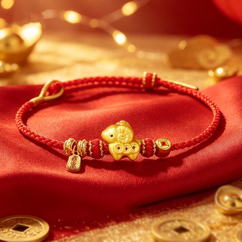 Buddha Stones Year of the Goat 925 Sterling Silver Hand-Woven Red String Chinese Zodiac Goat Copper Coins Luck Bracelet - Chinese Zodiac(Luck ♥ Personality) - Silver(Purity ♥ Intuition) - image 0