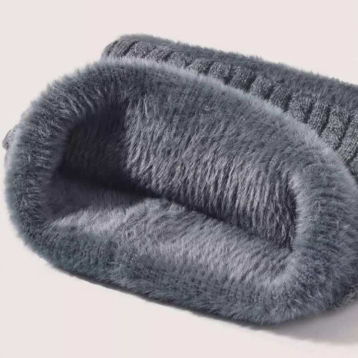 Buddha Stones Winter Ribbed Knit Plush Trim Balaclava Men's Hat - image 7