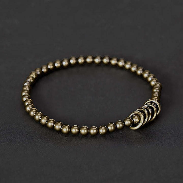 Buddha Stones 4mm Small Beads Brass Healing Bracelet - image 2