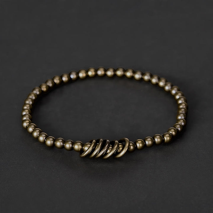 Buddha Stones 4mm Small Beads Brass Healing Bracelet - Wrist Circumference: 7.9–8.2 in (20–21 cm) - image 0